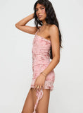 Bramwell One Shoulder Mini Dress Pink