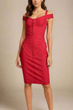 Sophia Bandage Dress Lipstick Red