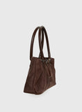Yearning Faux Suede Buckle Detail Shoulder Bag Choc