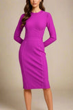 Dee Long Sleeve Bandage Dress Neon Purple