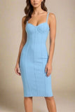 Abi Bandage Dress Sky Blue