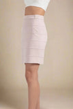 High Waist Bandage Mini Skirt Cream