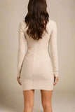 Lisa Long Sleeve Bandage Mini Dress Cream