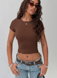 Baseline Scoop Rib Tee Chocolate