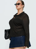 When You Sleep Long Sleeve Top Black Curve