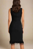 Erin High Neck Bandage Dress Classic Black