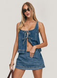 Stefenie Denim Skort Mid Wash Petite