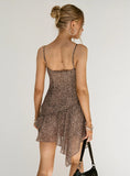 Immunity Asymmetrical Mini Dress Leopard