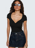 Laretta Button Up Bodysuit Black