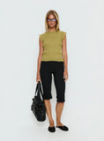 Talyn Cap Sleeve Frill Top Olive