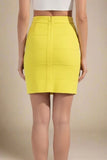 High Waist Bandage Mini Skirt Sun Yellow