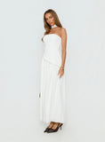 Odela Strapless Drop Waist Maxi Dress White