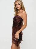 Donelli Mini Dress Brown Paisley