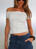 Baseline Boat Neck Top Grey Marle