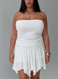 Minxie Strapless Playsuit White Curve