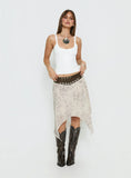 Dark Mirage Asymmetrical Midi Skirt Multi