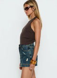 Gazelle Distressed Denim Skort Vintage Blue Wash