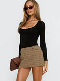 Meralyn Mini Skirt Brown Plaid
