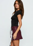 Moneyshot Faux Leather Mini Skirt Wine