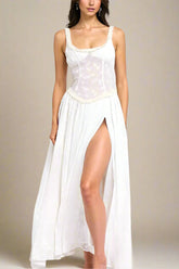 Collins Maxi Dress White Pearl Sale