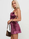 Celena Velvet Mini Dress Purple