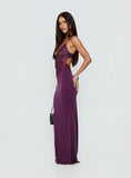 Totema Lace Halter Maxi Dress Purple