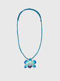 Wildrose Flower Pendant Necklace Blue