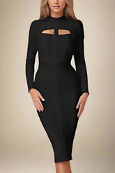 Brooke Long Sleeve Bandage Dress Classic Black Sale