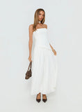 Odela Strapless Drop Waist Maxi Dress White