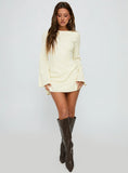 Alfalfa Long Sleeve Mini Dress Cream