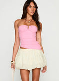 Cloudia Bubble Hem Mini Skirt Cream