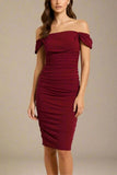 Zia Bodycon Wrap Dress Red Wine Sale