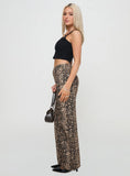 Pezzi Mid Rise Straight Leg Jeans Leopard