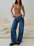 Everlong Mid Rise Wide Leg Jeans Dark Blue Wash