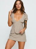 Emmilou Wrap Set Brown Check
