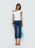 Cindee High Rise Cropped Jeans Mid Blue Wash