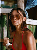 Porschia Sunglasses Clear Amber