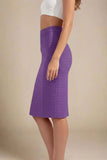 Pencil Bandage Knitted Knee Length Skirt Plum Purple