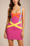 Heidi Bandage Mini Dress Hot Pink