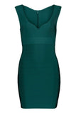 Josie Bandage V Neck Mini Dress Emerald Green Sale