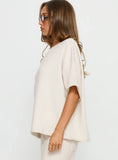 Kourta Off Shoulder Oversized Knit Top Oat