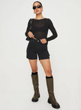Lou Carpenter Denim Shorts Black