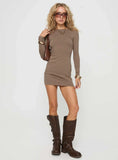 Lex Long Sleeve Mini Dress Olive