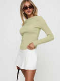 Murphey Ruched Long Sleeve Top Green
