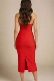 Raya Bodycon Midi Dress Lipstick Red