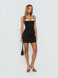 Italiana Layered Lace Mini Dress Black / White