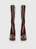 Alexx Knee High Boots Burgundy