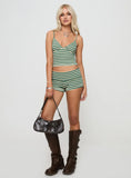 Miztaray Cami Top Green Cream Stripe