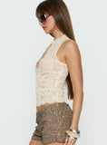 Quinbie Lace Sleeveless Top Cream