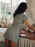 Motley Mini Dress Brown Check Petite